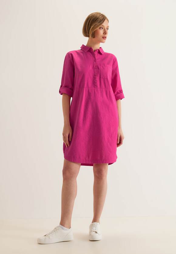 Damen STREET Oasis Leinen-Baumwolle-Mix Kleid | Pink STREET ONE - ONE Online-Shop