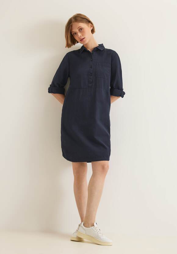 Blue STREET Leinen-Baumwolle-Mix Damen ONE | Marine STREET Online-Shop Kleid ONE -