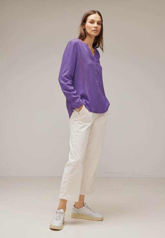 STREET ONE Basic Bluse in Unifarbe Damen - Style Bamika - Lupine Lilac | STREET  ONE Online-Shop