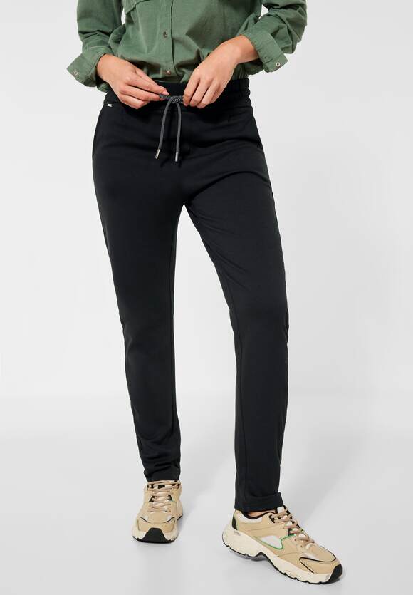 STREET ONE Loose Fit Hose in Unifarbe Damen - Style Bonny - Black | STREET  ONE Online-Shop