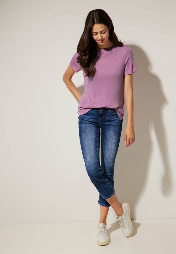 Online-Shop Meta Soft T-shirt ONE STREET Lilac Glinsterend | STREET Dames - ONE