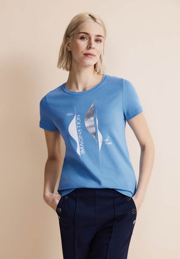 | ONE Online-Shop STREET STREET - Spring Damen mit Blue ONE T-Shirt Light Partprint