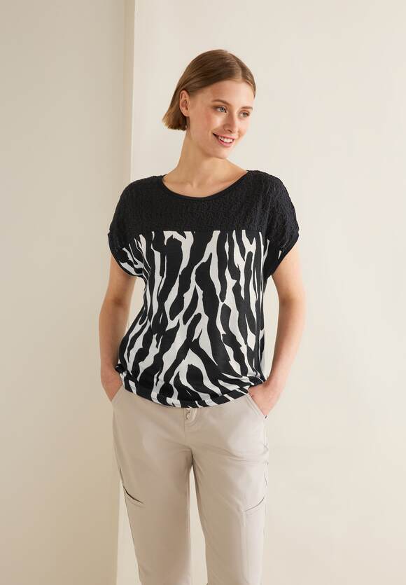 Print - - ONE STREET Vianna STREET T-Shirt Black Damen Online-Shop Spitzen | Style ONE