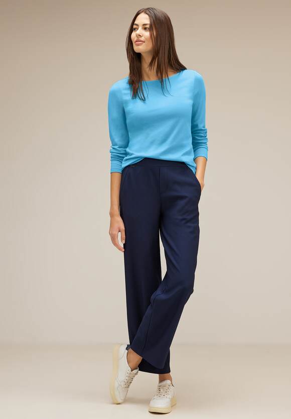 STREET ONE Softes Langarmshirt Damen - Style Lanea - Light Aquamarine Blue  | STREET ONE Online-Shop