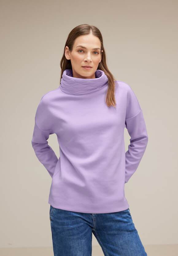 Soft | Damen STREET Melange Lilac Shirt ONE Online-Shop - STREET Pure Volumenkragen mit ONE