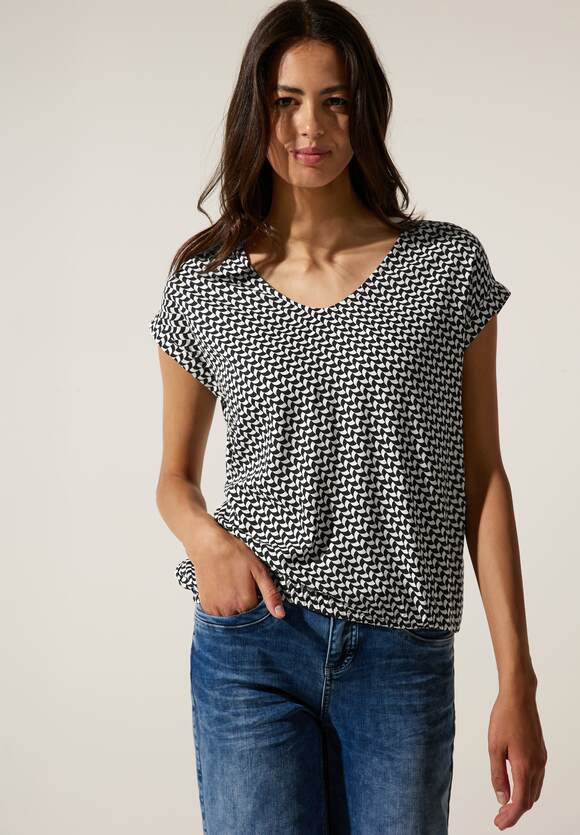 Minimalmuster Black Style Bluse | - STREET ONE Damen - STREET Laurentia Online-Shop ONE