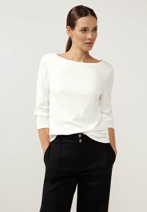 Style ONE Damen STREET STREET Online-Shop - White - | Lanea Off Langarmshirt ONE Softes