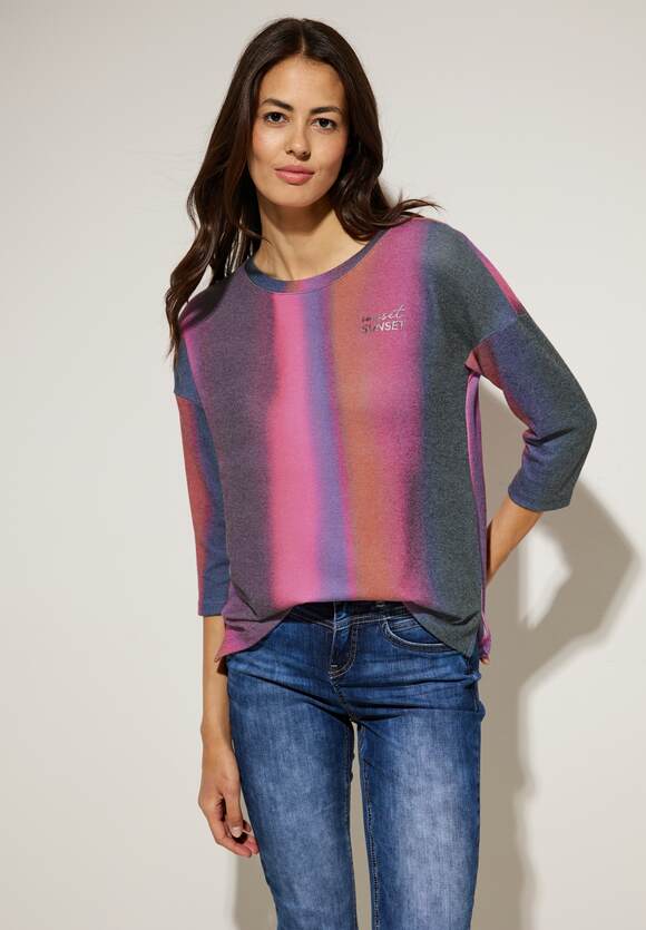 STREET Brustprint Damen Brown Online-Shop mit Purple ONE | STREET - ONE Shirt