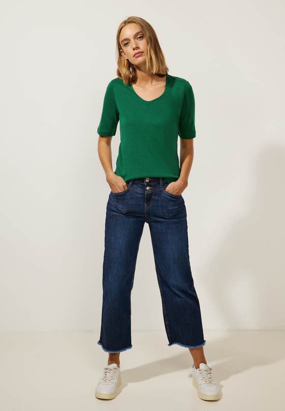 STREET ONE T-Shirt Online-Shop Style - Gentle | Palmira Damen Unifarbe in - Green STREET ONE