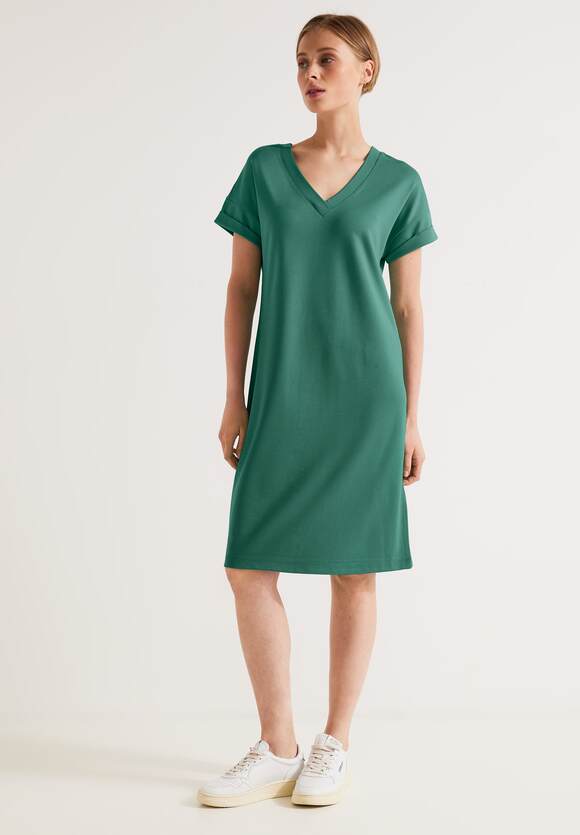 STREET ONE Jersey Kleid in Unifarbe Damen - Lagoon Green | STREET ONE  Online-Shop