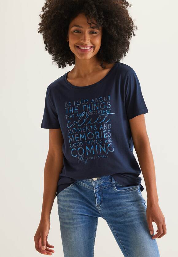 | Damen Deep ONE Online-Shop Shirt STREET Multicolor STREET Blue Wording ONE - mit
