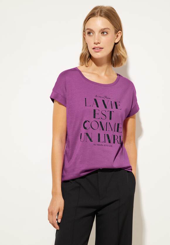 ONE Online-Shop | Meta STREET Lilac - ONE STREET Shirt Partprint Damen Wording