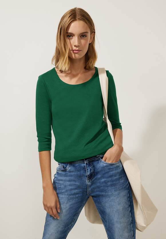 STREET ONE Shirt in Unifarbe Style | Gentle Online-Shop - - Damen Pania ONE Green STREET