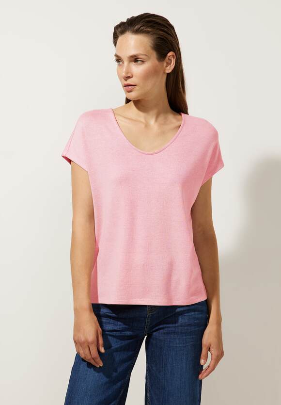 in | Shirt Legend Rose Online-Shop Melange ONE - Cosy STREET Damen STREET ONE Melangeoptik
