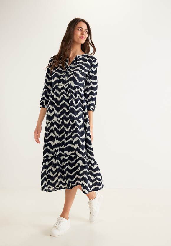 Online-Shop ONE mit ONE STREET Print | Blue Kleid Damen Midi Ethno Deep - STREET