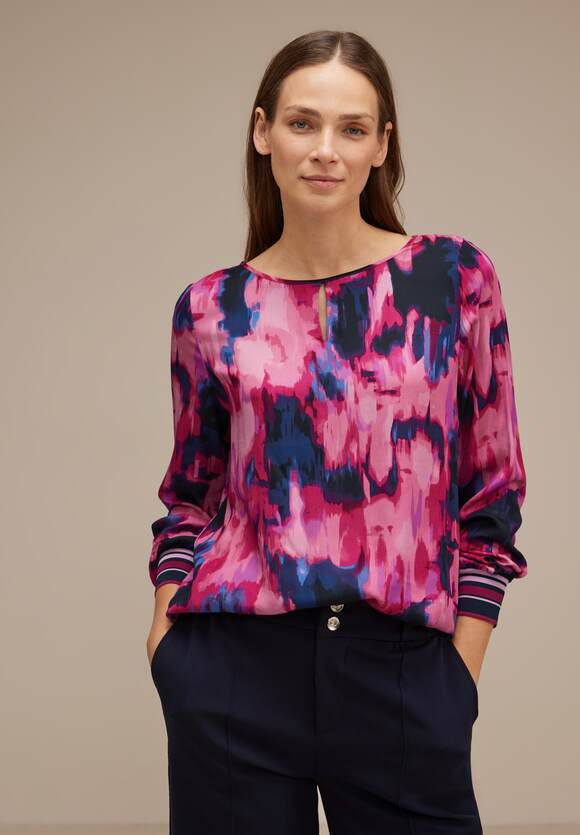 | Damen Pink Bright STREET STREET ONE - Cozy im Materialmix Online-Shop Shirt ONE
