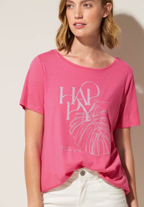 Rose ONE Berry Partprint Damen Palmen | Shirt - STREET STREET ONE Online-Shop