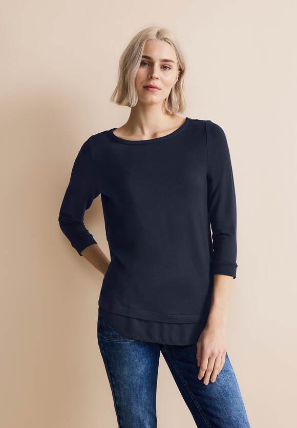 im Online-Shop STREET T-Shirt - | STREET Deep Lagenlook Blue Damen ONE ONE