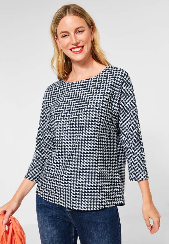 STREET ONE Shirt im Jacquard Online-Shop | ONE Mighty - Muster Damen Blue STREET