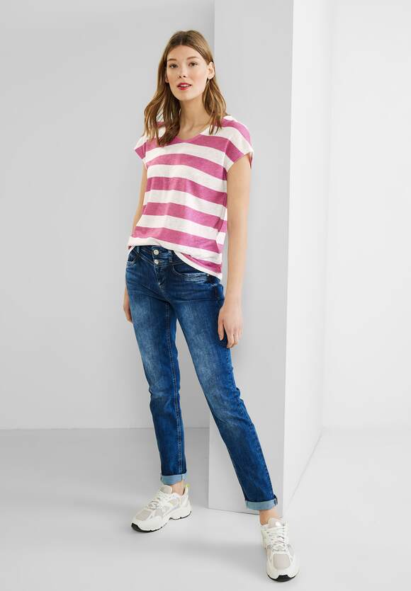 Shirt ONE Damen Streifenmuster Online-Shop - | Oasis Pink ONE STREET STREET mit