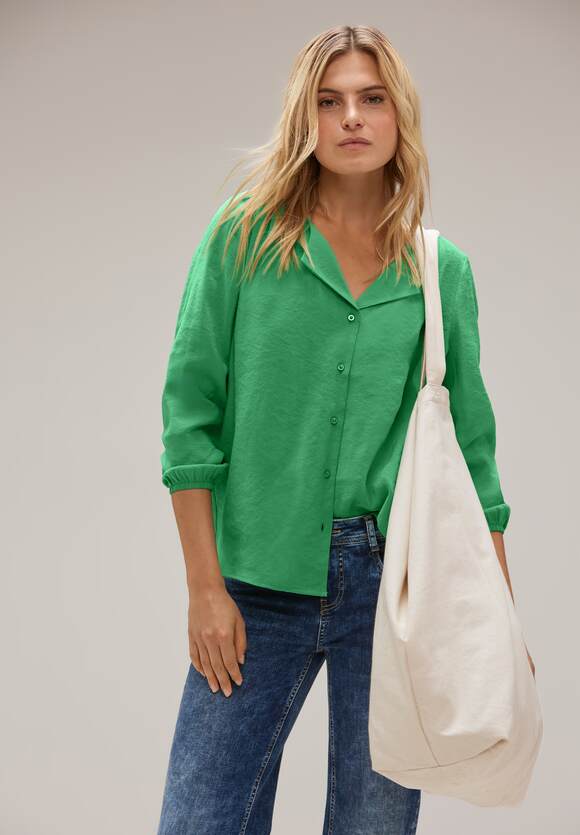 Green | STREET ONE Damen Optik STREET Gentle in Satin Bluse - Online-Shop Fresh ONE