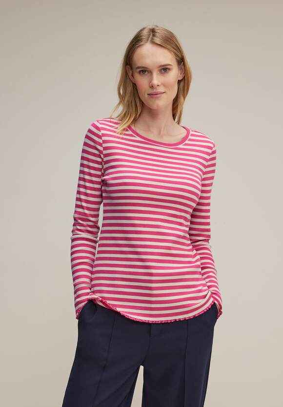 Pink ONE Gestreiftes ONE Cozy STREET Damen STREET Online-Shop Rippshirt | -