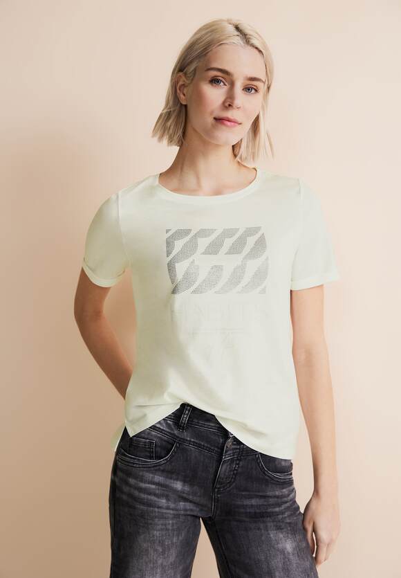 STREET ONE Artwork T-Shirt Damen - Off White | STREET ONE Online-Shop
