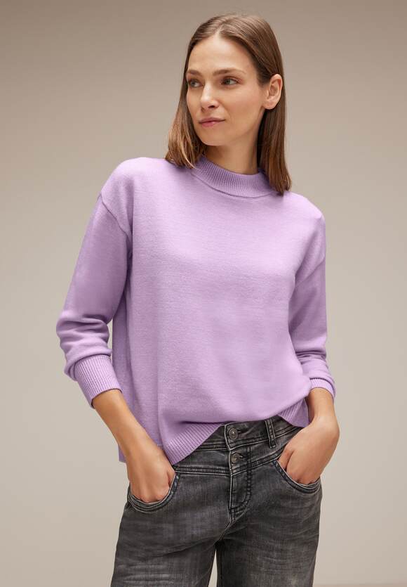 | STREET Pure - Lilac STREET ONE Pullover Online-Shop Damen Stehkragen Melange ONE Soft