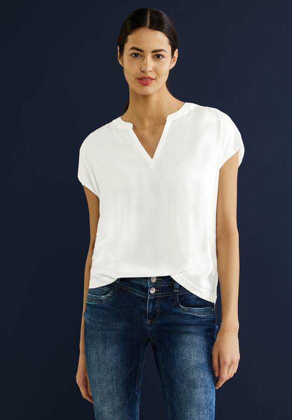 STREET Blusenshirt Unifarbe White ONE in Online-Shop - Damen STREET ONE | Off
