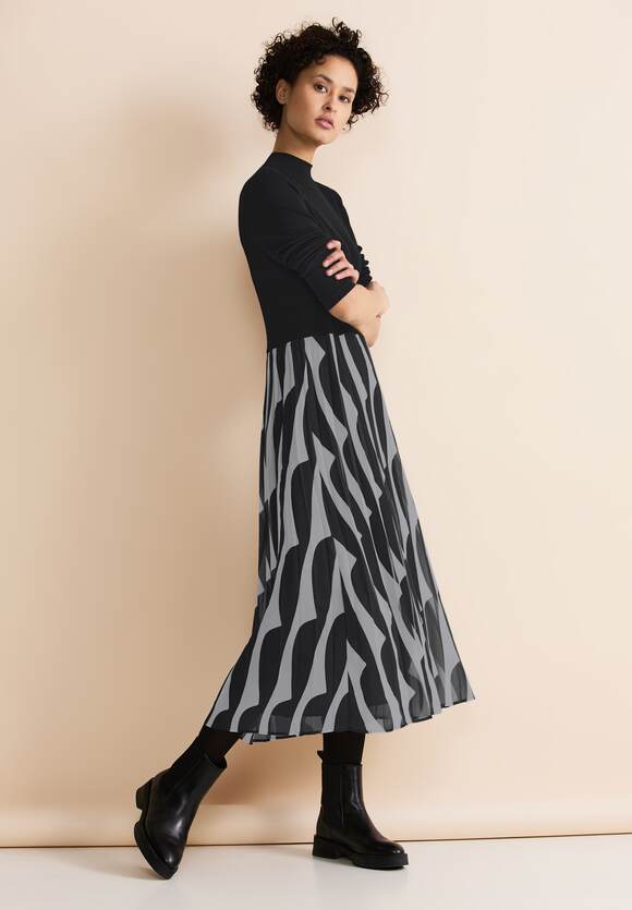 Damen Materialmix Kleid Online-Shop ONE STREET | ONE STREET Black -