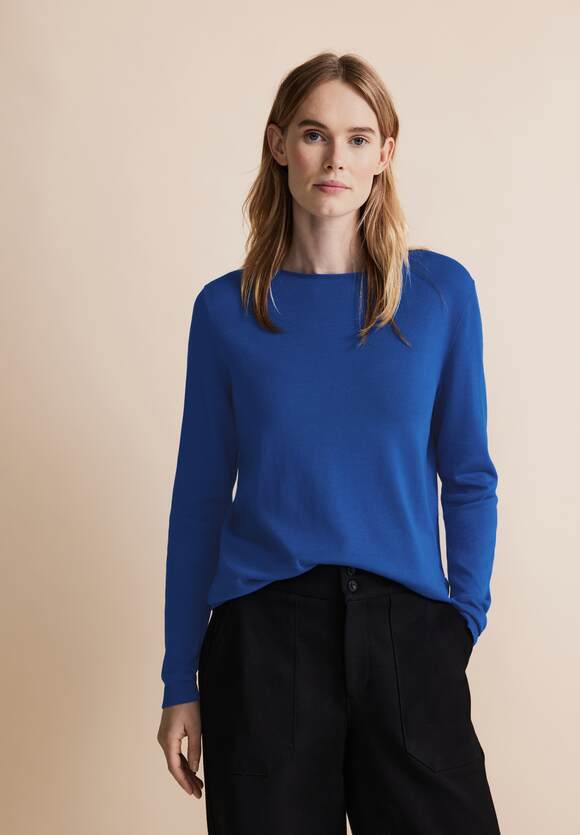 STREET ONE Basic - Damen ONE Pullover | Intense Blue Online-Shop STREET Gentle Fresh