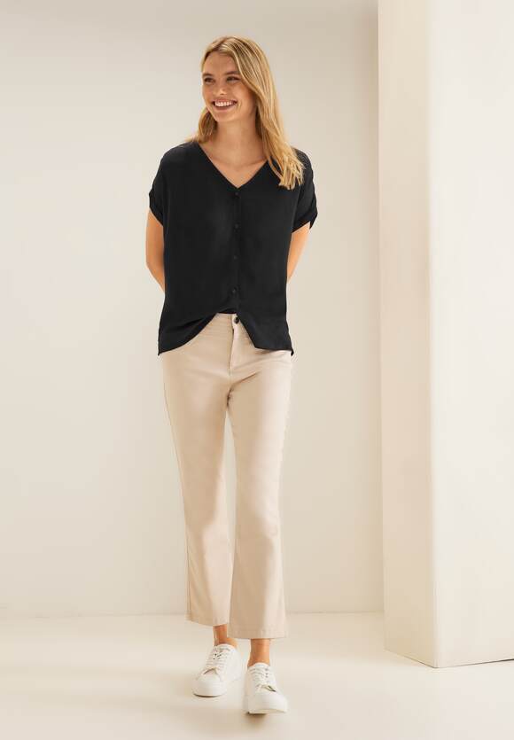 STREET ONE Online-Shop ONE | Damen Materialmix Shirt im Black - STREET