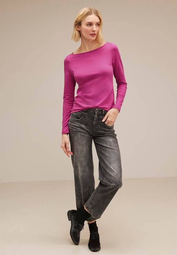 | ONE STREET - Basic ONE Langarmshirt Cozy Damen Online-Shop Bright STREET Pink