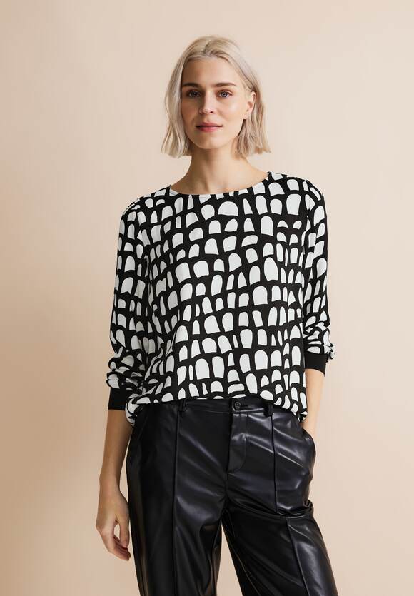 STREET ONE Bluse aus Viskose Damen - Black | STREET ONE Online-Shop