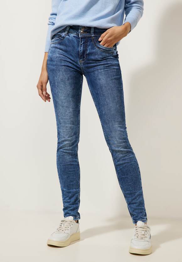 STREET ONE Slim Fit Damen ONE - Indigo York STREET Jeans - Wash Authentic | Online-Shop Style