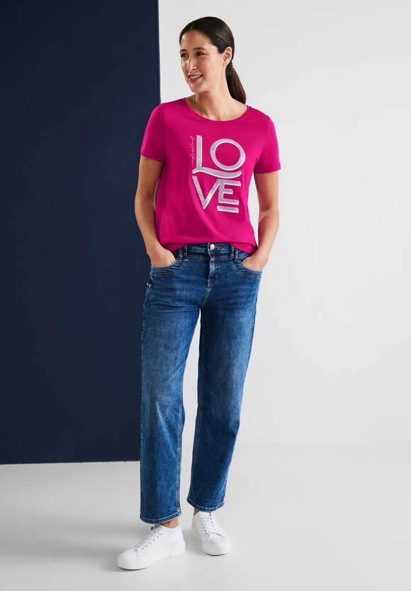STREET ONE T-Shirt mit Wording Damen - Nu Pink | STREET ONE Online-Shop