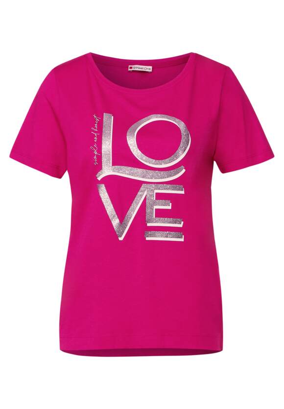 - STREET STREET Pink Online-Shop | ONE ONE Wording T-Shirt Damen mit Nu