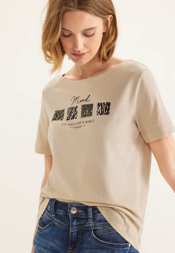 - Artwork Online-Shop Smooth T-Shirt STREET Light STREET ONE Damen | ONE Print mit Sand