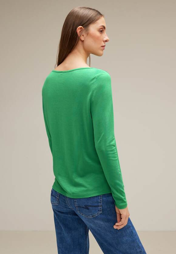 STREET ONE Shirt mit U-Boot-Ausschnitt Damen - Fresh Gentle Green | STREET  ONE Online-Shop