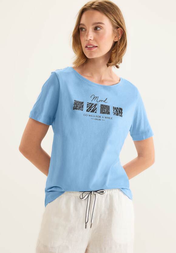 STREET ONE T-shirt artworkprint Light Dames Splash | met Blue - STREET Online-Shop ONE