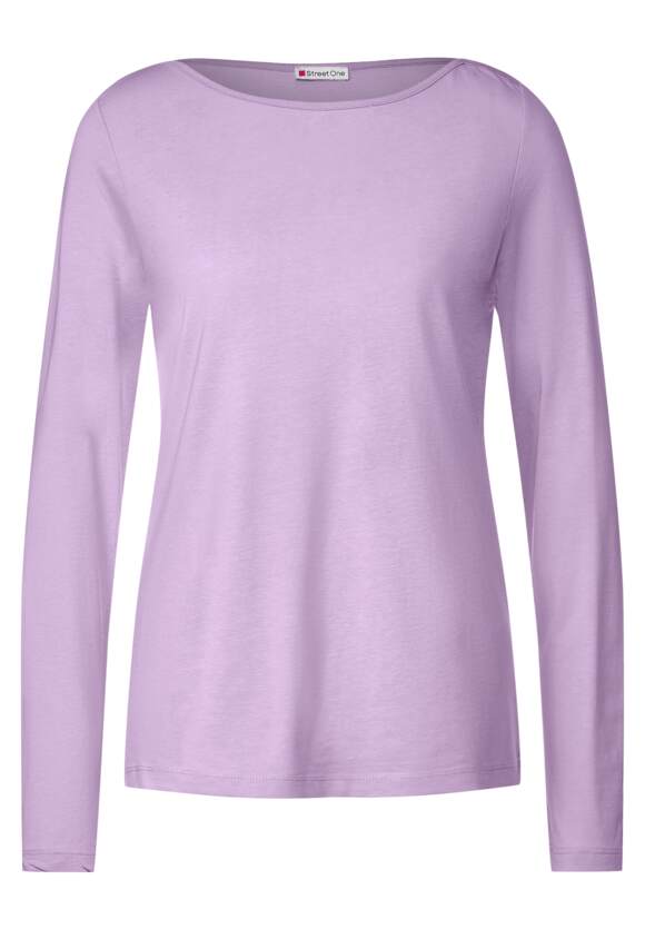 STREET ONE Shirt mit U-Boot-Ausschnitt Damen - Soft Pure Lilac | STREET ONE  Online-Shop