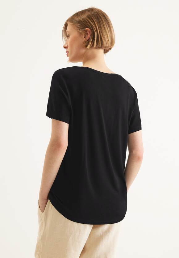 STREET ONE Materialmix STREET | Online-Shop - Damen Black T-Shirt ONE