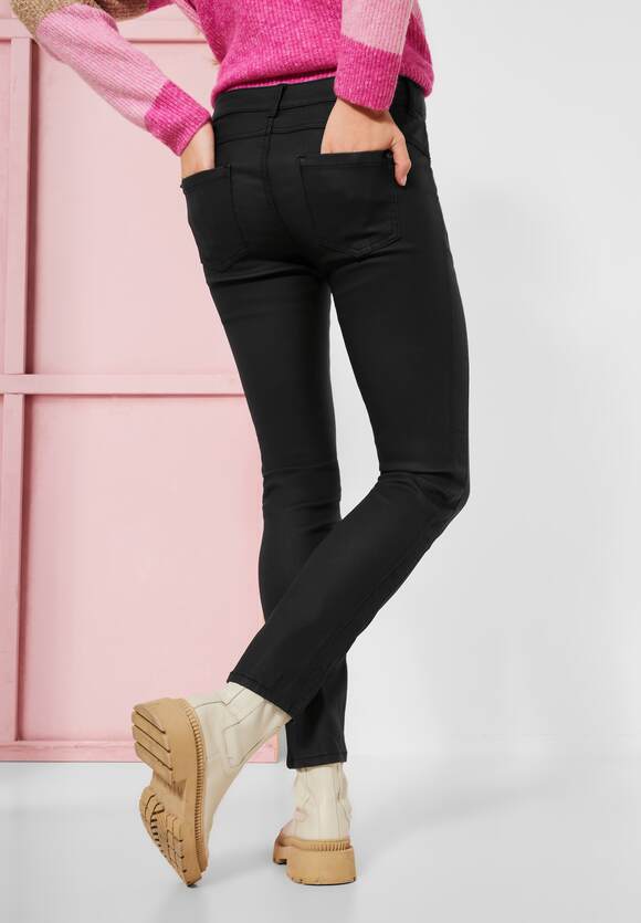 STREET ONE Slim Fit Hose Damen - Style York - Black | STREET ONE Online-Shop | Stretchhosen