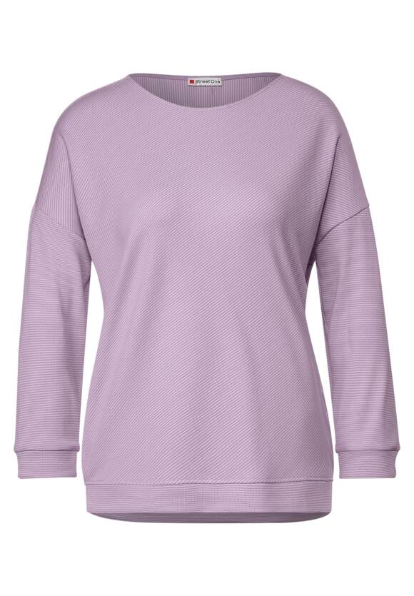 STREET ONE Shirt mit Streifenstruktur Lilac Pure Online-Shop STREET | - Damen ONE Soft