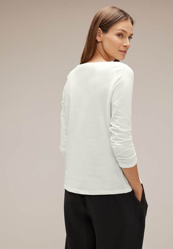 STREET ONE Softes Shirt - Damen | White 3/4 Off STREET Online-Shop ONE mit Ärmel