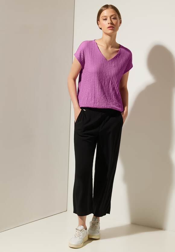 Damen Lilac T-Shirt - STREET ONE ONE Struktur Meta | STREET Online-Shop