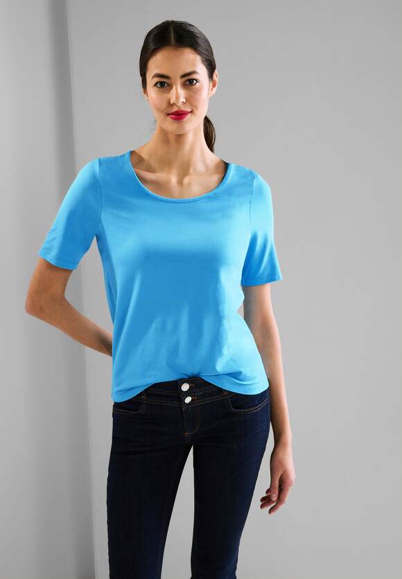 STREET ONE Basic T-Shirt Damen - Splash STREET ONE | Online-Shop Blue