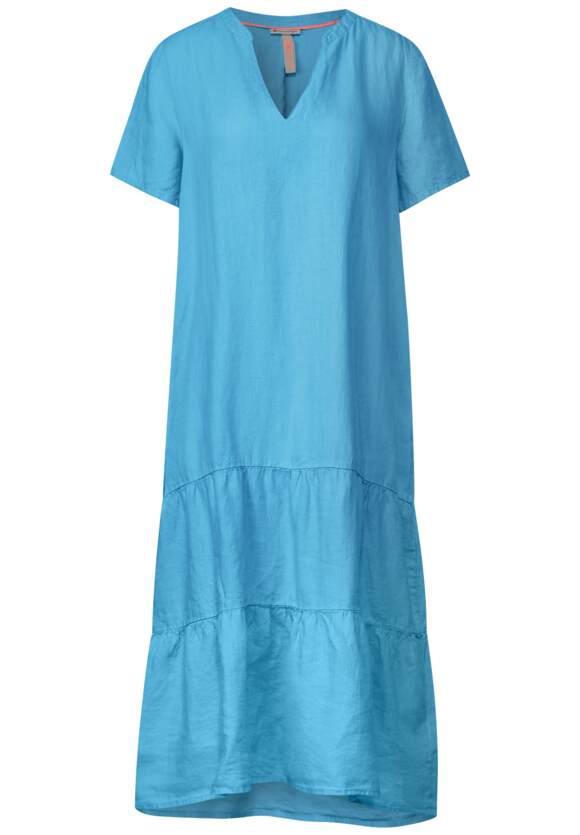 STREET ONE Leinenkleid mit Volants Damen - Splash Blue | STREET ONE  Online-Shop