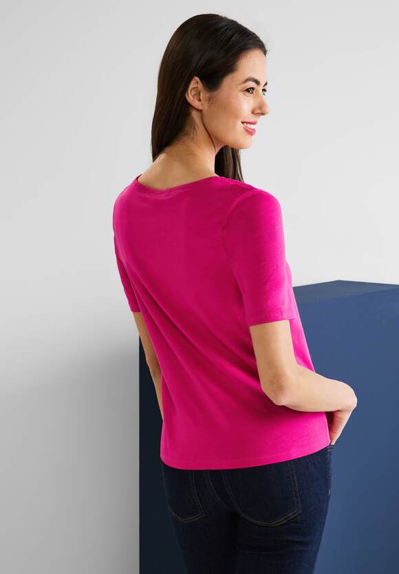 STREET ONE Basic T-Shirt Damen | Pink ONE - Online-Shop STREET Nu