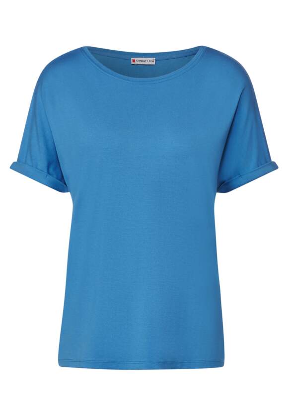 T-Shirt - STREET Bay in | Online-Shop Style Blue Crista Damen - Unifarbe STREET ONE ONE